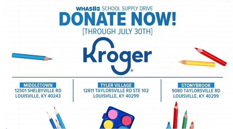 whas11 and kroger school supplies drive louisville 2023